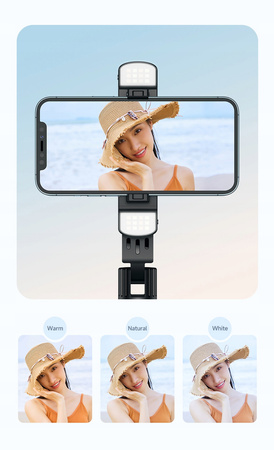 Double Shot kijek, selfie stick, tripod, bluetooth, statyw, bia³y, McDodo