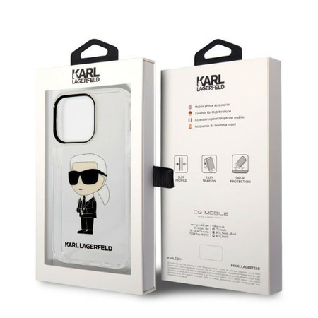 Karl Lagerfeld KLHCP14LHNIKTCT iPhone 14 Pro 6,1" transparent hardcase Ikonik Karl Lagerfeld