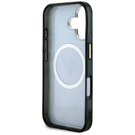 GUESS ETUI IML METAL GLITTER 4G CIRCLE TRIANGLE DO IPHONE 16 DO MAGSAFE