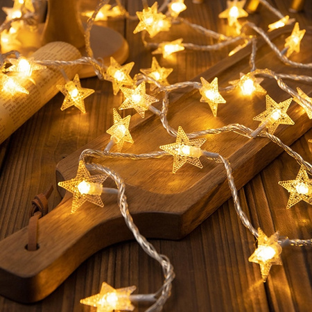 BELINE LAMPKI LED SNOWFLAKE CIEPŁE BIAŁE 3M 20 LAMPEK ZASILANE BATERIA 3XAA