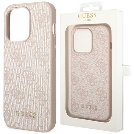 Guess GUHCP14XG4GFPI iPhone 14 Pro Max 6,7" różowy/pink hard case 4G Metal Gold Logo