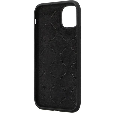 Etui Guess GUHCN614DGPK na iPhone 11 / Xr - czarne Silicone Logo Strass 4G