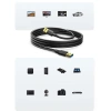 Kabel Ugreen US128 90576 USB-A 3.0 / USB-A 3.0 5Gb/s 3m - czarny