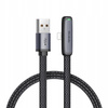 MCDODO KABEL KĄTOWY USB LIGHTNING PŁASKI 36W DO IPHONE 12 13 14 CZARNY 1M