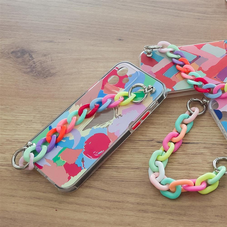 Color Chain Case żelowe elastyczne etui z łańcuchem łańcuszkiem zawieszką do Xiaomi Redmi 10 wielokolorowy (1)