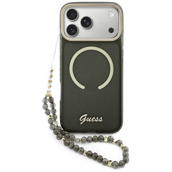 Etui Guess IML Glitters Script Strap     MagSafe do iPhone 17 Pro Max czarny