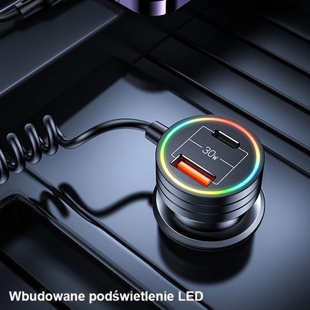 USAMS ŁADOWARKA SAMOCHODOWA 2XUSB-C 1XUSB-A C33 60W DO TELEFONÓW DO