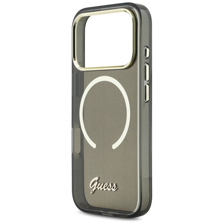 Etui Guess IML Script Metal MagSafe do iPhone 17 Pro czarny