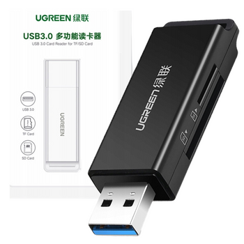 UGREEN CZYTNIK KART SD MICROSD USB 3.0 DO KOMPUTERA I LAPTOPA Z FUNKCJĄ USB