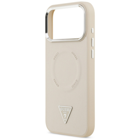 Etui Guess Triangle Logo MagSafe do iPhone 17 Pro beżowy