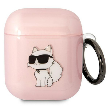 Etui Karl Lagerfeld KLA2HNCHTCP na AirPods 1/2 - różowe Ikonik Choupette