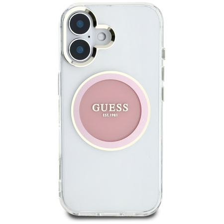 GUESS ETUI POKROWIEC MAGNETYCZNY DO MAGSAFE IPHONE 16 LOGO METALOWE