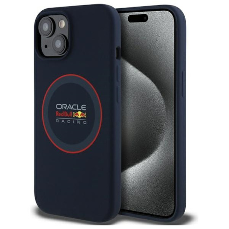 Red Bull RBHMP14S24SIILVR iPhone 14 6.1 hardcase granatowy/navy Silicone Red Ring MagSafe