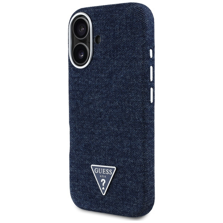 GUESS ETUI CASE TPU DO IPHONE 16 DO MAGSAFE DENIM TRIANGLE LOGO MAGNETYCZNE