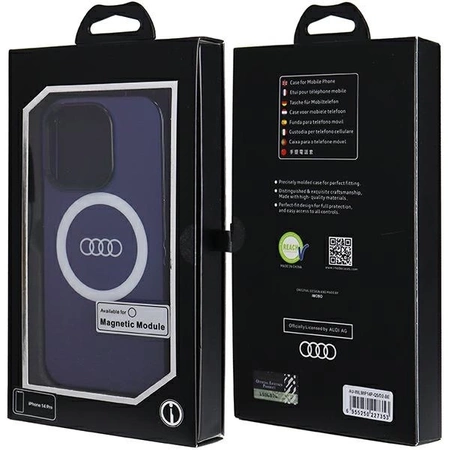 Etui Audi IML Big Logo MagSafe na iPhone 14 Pro - niebieskie