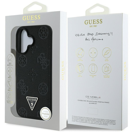 GUESS ETUI CASE GRAINED HOT STAMP PEONY DO IPHONE 16 Z MAGNETYCZNYM