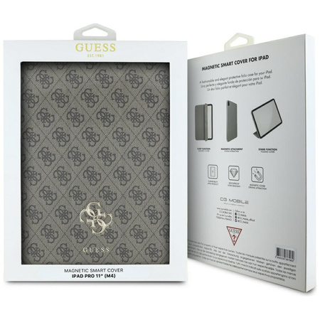 Guess GUFC11PM24PS4SGW iPad Pro 11 2024 brązowy/brown Magnetic 4G Big Logo