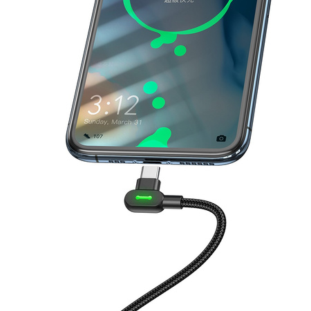 MCDODO KABEL KĄTOWY 90° USB-C SZYBKIE ŁADOWANIE DWUSTRONNY USB TYP C LED 2M