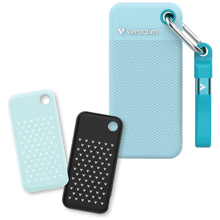 Dysk Zewnętrzny Verbatim Pocket SSD 2TB USB-C 3.2 gen.2 czarny-polarny niebieski 32325