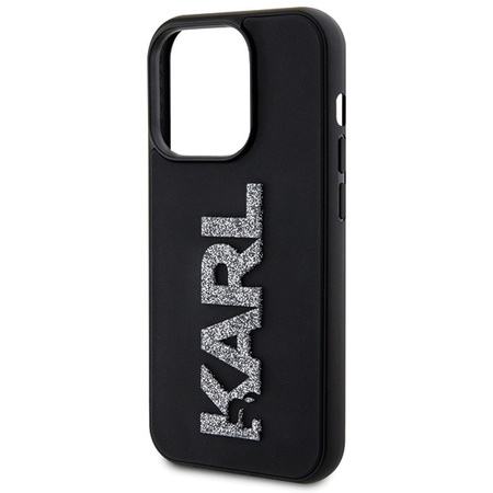 KARL LAGERFELD POKROWIEC HARDCASE 3D RUBBER Z LOGO DO IPHONE 15 PRO GLITTER