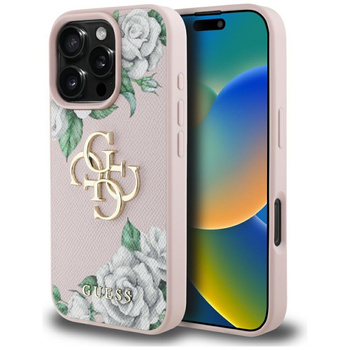 GUESS ETUI CASE DO IPHONE 16 PRO MAX GRAINED ROSES LOGO 4G WYSOKIEJ JAKOŚCI