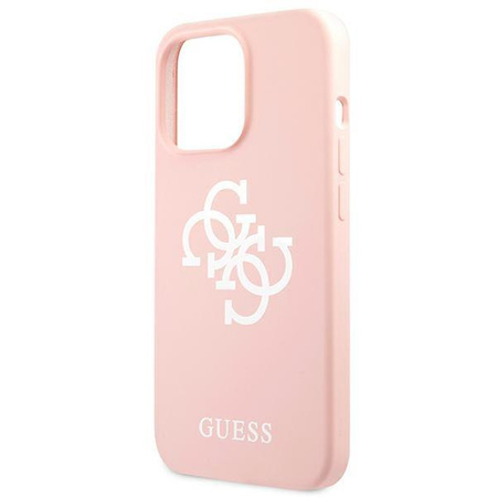 Guess GUHCP13LLS4GWPI iPhone 13 Pro / 13 6,1" różowy/pink hard case Silicone 4G Logo