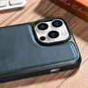 iCarer Leather Oil Wax etui pokryte naturalną skórą do iPhone 14 Pro Max (kompatybilne z MagSafe) niebieski (WMI14220720-BU)