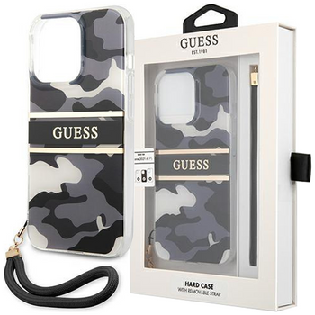 Guess GUHCP13LKCABBK iPhone 13 Pro / 13 6,1" czarny/black hardcase Camo Strap Collection