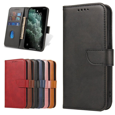 Magnet Case elegancki futerał etui pokrowiec z klapką i funkcją podstawki Honor Magic 4 czarny