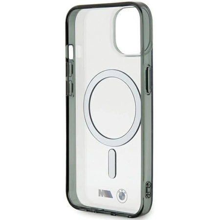 Etui BMW Silver Ring MagSafe do iPhone 15 - przezroczyste