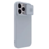 Silikonowe etui Nillkin CamShield Silky Silicone Case do iPhone 15 Pro z osłoną na aparat - szare