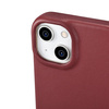 iCarer CE Premium Leather Folio Case skórzane etui iPhone 14 Plus z klapką magnetyczne MagSafe czerwony (WMI14220715-RD)
