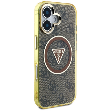 GUESS ETUI DO IPHONE 16 PRO 4G CIRCLE Z DO MAGSAFE I METALICZNYM GLITTEREM