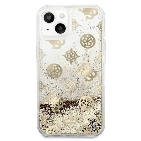 Guess GUHCP13SLGPEGO iPhone 13 mini 5,4" złoty/gold hardcase Peony Liquid Glitter