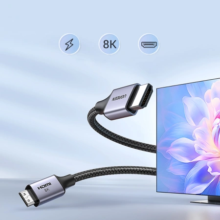 UGREEN KABEL MINI HDMI DO HDMI 8K 2.1 1M DO TELEWIZORÓW MONITORÓW ZŁĄCZE