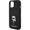 Etui Karl Lagerfeld Fixed Glitter Ikonik Logo Metal Pin do iPhone 15 - czarne
