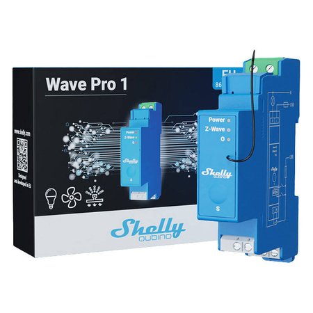 SHELLY PRZEKAŹNIK 1-KANAŁOWY Z-WAVE DO SYSTEMU AUTOMATYKI DOMOWEJ SZYNĘ DIN