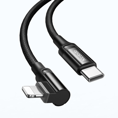 MCDODO KABEL KĄTOWY USB-C LIGHTNING SZYBKIE ŁADOWANIE 36W DO IPHONE LED 1M