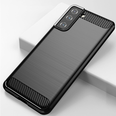 Carbon Case elastyczne etui pokrowiec Samsung Galaxy S21+ 5G (S21 Plus 5G) czarny