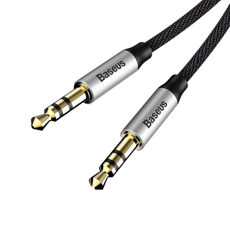 Baseus Yiven M30 kabel audio stereo AUX 3,5 mm męski mini jack 1m srebrno-czarny (CAM30-BS1)