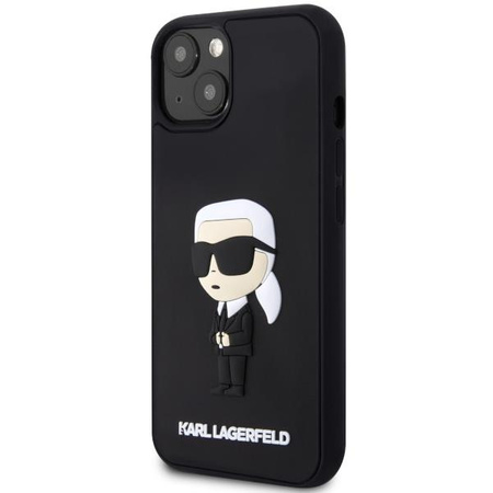 Etui Karl Lagerfeld KLHCP14S3DRKINK na iPhone 14 - czarne Rubber Ikonik 3D