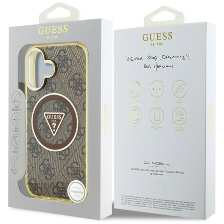 GUESS ETUI DO IPHONE 16 PRO 4G CIRCLE Z DO MAGSAFE I METALICZNYM GLITTEREM