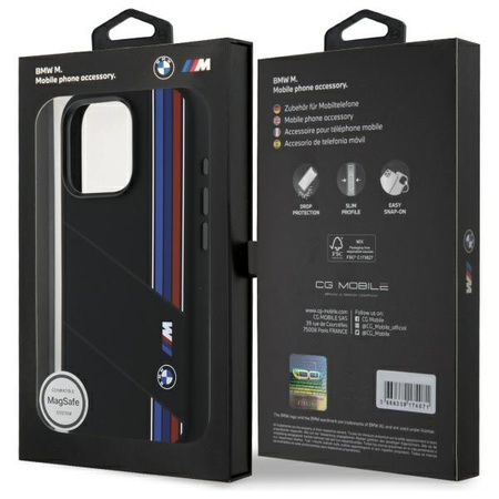 BMW ETUI HARDCASE SILICONE CUT DO IPHONE 16 PRO 6.3 DO MAGSAFE TRICOLOR
