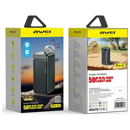 AWEI POWERBANK PA-13 50000MAH DO IPHONE 11 12 13 14 SZYBKIE ŁADOWANIE 22.5W