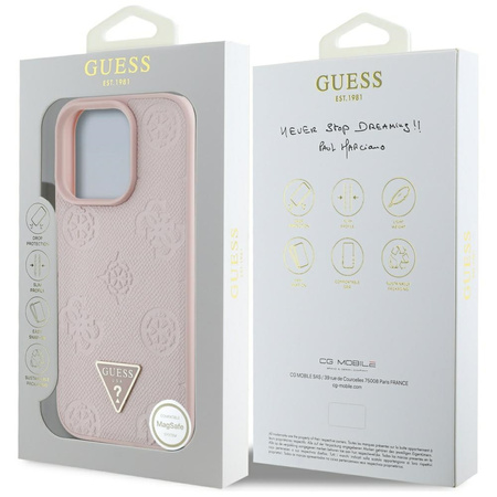 GUESS ETUI POKROWIEC MAGNETYCZNY DO MAGSAFE IPHONE 16 PRO GRAINED HOT STAMP