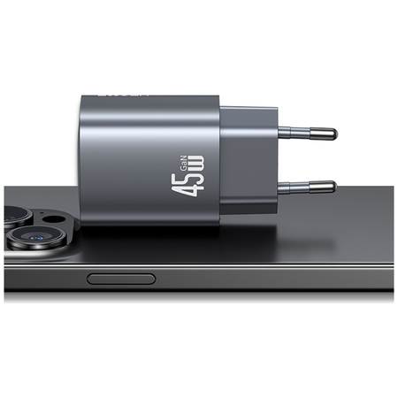 USAMS ŁADOWARKA SIECIOWA CC290 T66 45W DO TELEFONÓW USB-A USB-C GŁADKA