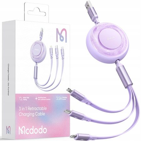 MCDODO KABEL ZWIJANY MICRO LIGHTNING USB-C 3W1 66W