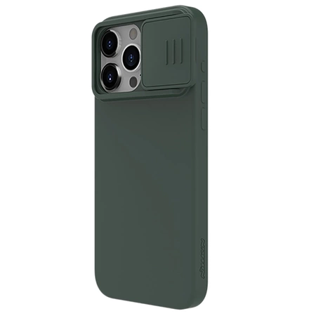 Silikonowe etui Nillkin CamShield Silky Silicone Case do iPhone 15 Pro z osłoną na aparat - zielone