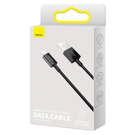 BASEUS KABEL MICRO USB 2A DO TELEFONÓW 2M SZYBKIE ŁADOWANIE SUPERIOR SERIES