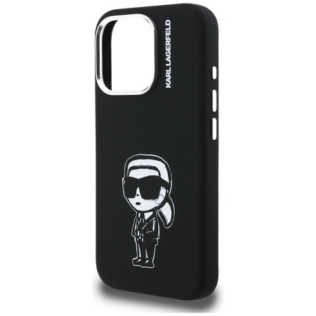 Etui Karl Lagerfeld Silicone Karl Sketch MagSafe do iPhone 16 Pro czarny